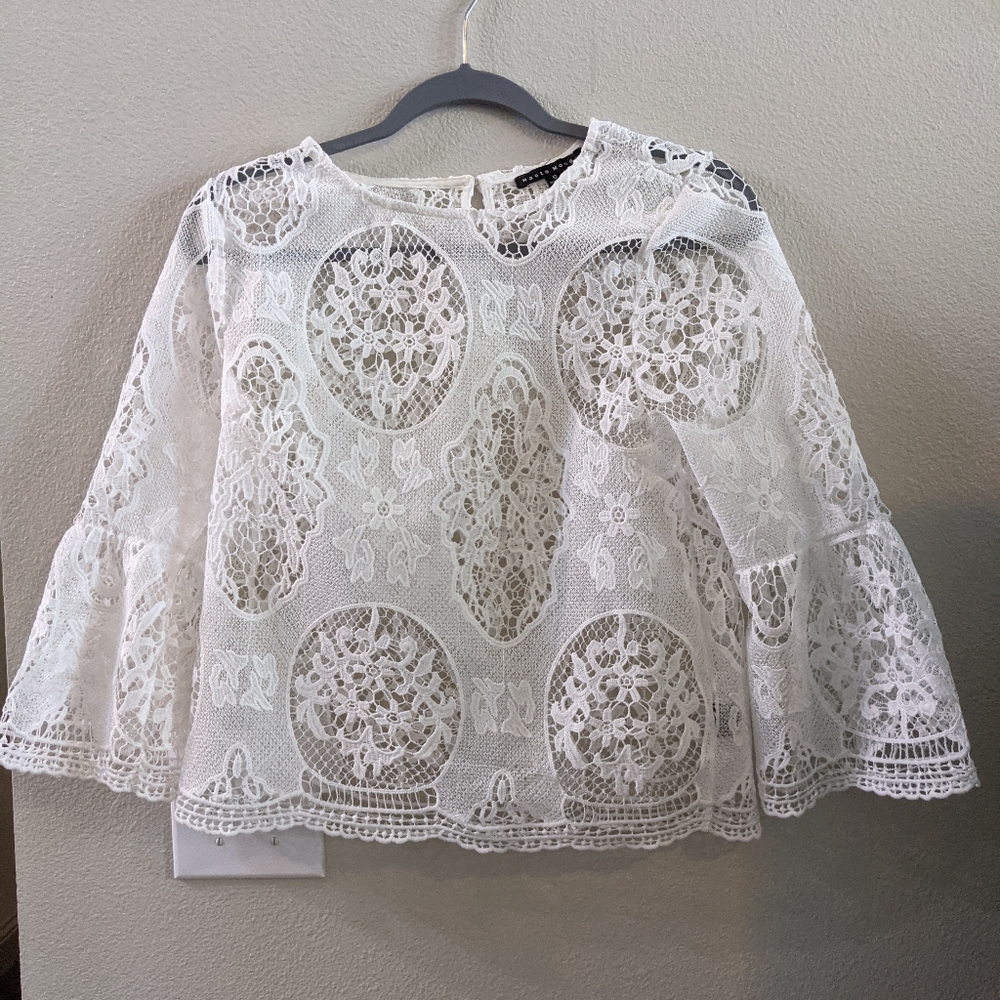 LAST CHANCE DONATING White Lace Blouse